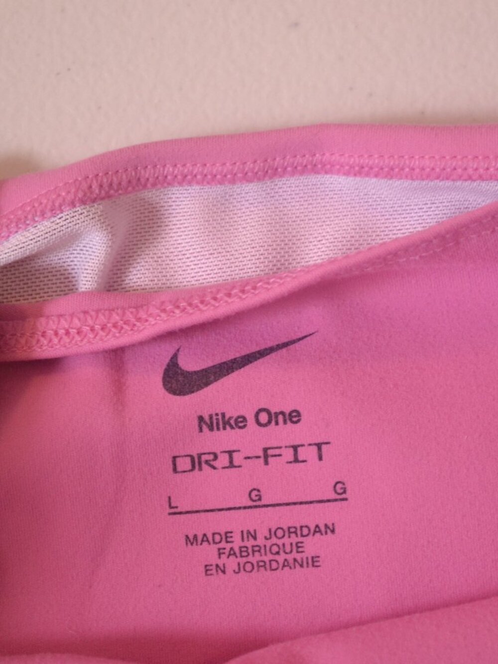 Nike One Dri-FIT 7/8 Leggings Large Pink High Rise Pocket Activewear - Picture 8 of 9